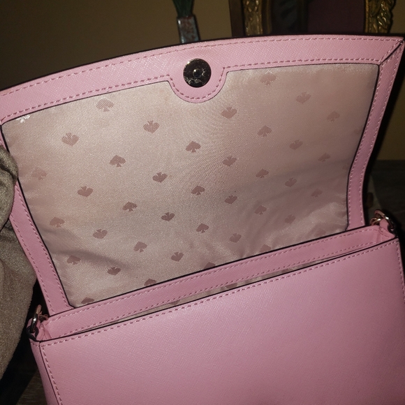 Kate Spade Pink Shoulder Bag w/ Silver Chain Strap - Picture 6 of 9
